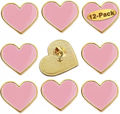 12/25/50/100Pcs Multicolor Heart Love Lapel Pins Bulk - Metal Heart Health Brooch Badge For Men Women Clothes Bags Hats