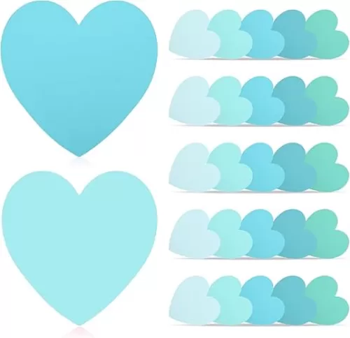 150 Pcs Heart Shape Note Cards Flat Blue Index Cards 3x3 Colored Index Cards Pretty Notecards Blank Dance Cards Blank Stationery Cards Small Paper Cards For School Learning Office Game