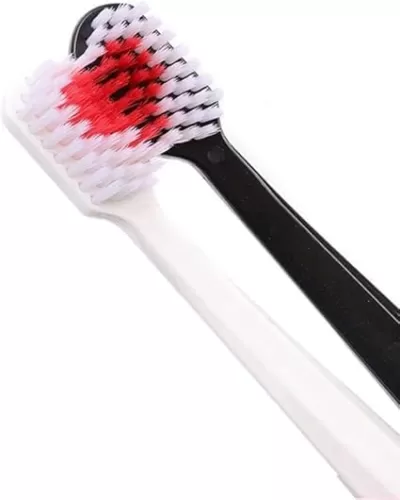 2Pcs Black and White Heart Shaped Couple Toothbrushes, Eco Friendly Nano toothbrushes Dental Care Brush Manual Toothbrushes, Holiday Gifts for Couples, one Size, Oral Care, Toothbrushes and Accessories
