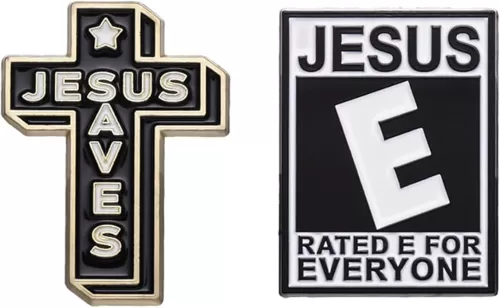2pcs Jesus Cross Pin, Hat Jacket Enamel Pins Jesus Pins for Backpacks Jesus Saves Lapel Pin i Love Christian Pins for Backpacks Decoration Cross Brooch For Women