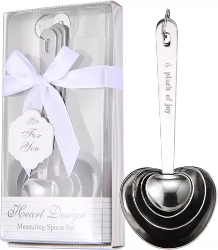 30 pieces pack heart-shaped measuring spoon set suitable for wedding birthday party bridal shower gift, baby shower decoration souvenir individual gift packaging