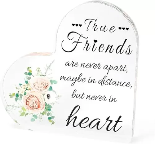 Acrylic Heart Hanging Ornament: Friendship, Birthday, Holiday Gifts for Women