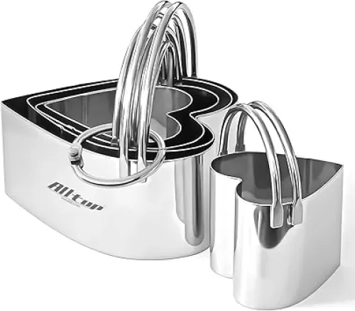 ALLTOP Biscuit Cutters with Handle, Stainless Steel Cookie Cutter, Professional Baking Essential Tools for Valentine