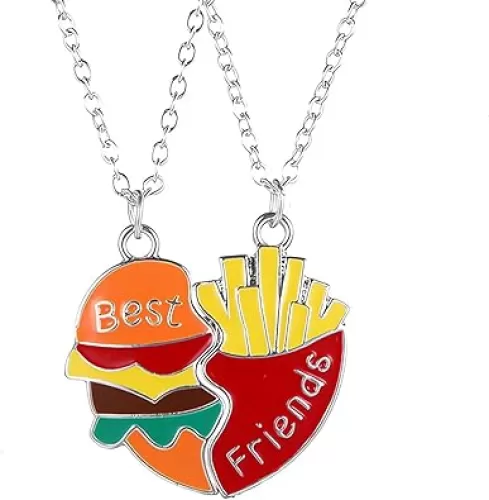 Best Friends Necklace for 2, BFF Heart Shape Pendant Friendship Necklace Set, BFF Necklaces Jewelry