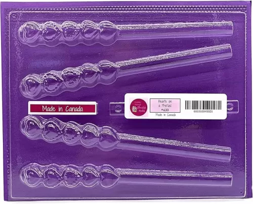 CANDISLE 4 - Cavity Heart On A Pretzel Chocolate Mold – Non Stick Food Safe Mold for Baby Showers, Cake Decorations, and Family Gatherings – Perfect for DIY Chocolates, Candies, and Treats
