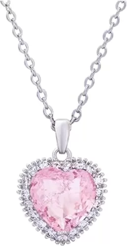 CHERUBIC Titanic Heart of the Ocean Necklace, Forever Love Heart Necklace Pendant Shining Crystal Zircon Jewelry Gifts For Women