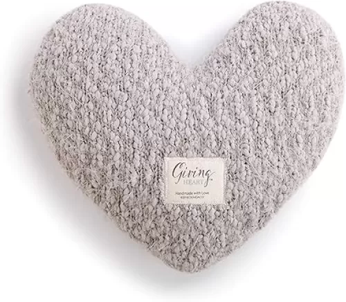DEMDACO Taupe Grey Soft Heart Shaped 10 x 11 inch Plush Polyester Decorative Throw Giving Pillow, for Memorable Moments and Sending Get Well Wishes
