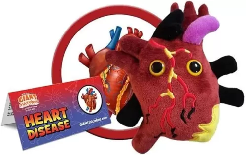 GIANTmicrobes Heart Disease Plush - Learn About Your Heart Health and Cardiovascular System with This Educational Gift for Friends, Students, Educators, Patients and Doctors, Memorable Get Well Gift