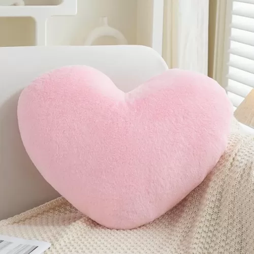 Heart Pillow, Cute Plush Love Throw Pillow Home Decor for Bed Sofa Livingroom, 13.8"x9.8"