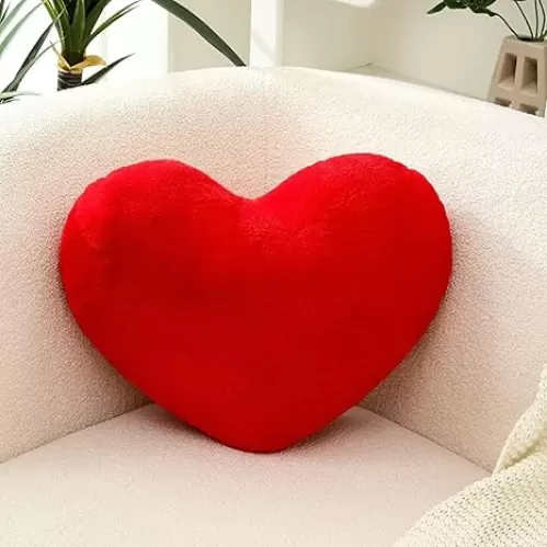 Heart Pillow Love Heart Shaped Throw Pillows, Cute Small Pillow for Bed Livingroom Home Decor, Heart Plush Cushion for Couch Bed Girls Women Valentine's Day Gift（Red）