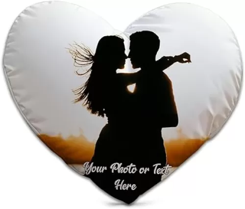 Heart Shape Pillow Custom Pillow Personalized Any Picture Text Love Cushion Double Sided Funny Pillow Cushion for Sofa Bedroom Livingroom Decoration Pillow Gift for Friends Men Women Kids