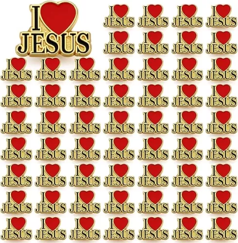 I Love Jesus Religious Lapel Pin Bulk Jesus Christian Enamel Bible Verses Pins Badges Metal Badge Brooch Set for Appreciation Religious Gifts