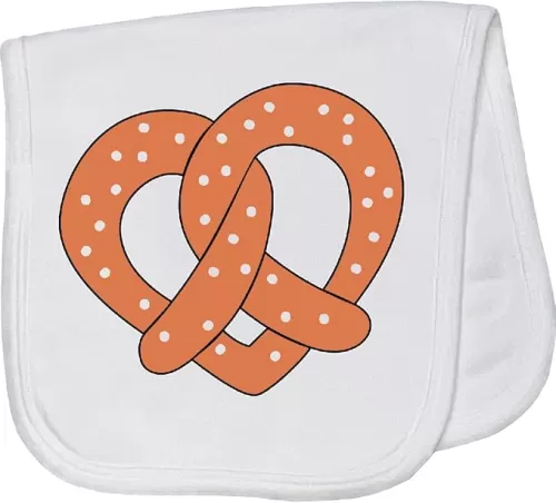 inktastic Heart-Shaped Pretzel Baby Burp Cloth White 2c7e6