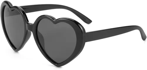 JOVAKIT Polarized Heart Shaped Sunglasses for Women Vintage Fashion Lovely Retro Oversized Eyeglasses UV400 Protection Lens