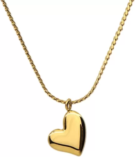 Jude Jewelers Stainless Steel Heart Shaped Classic Plain Statement Wedding Holiday Party Pendant Necklace