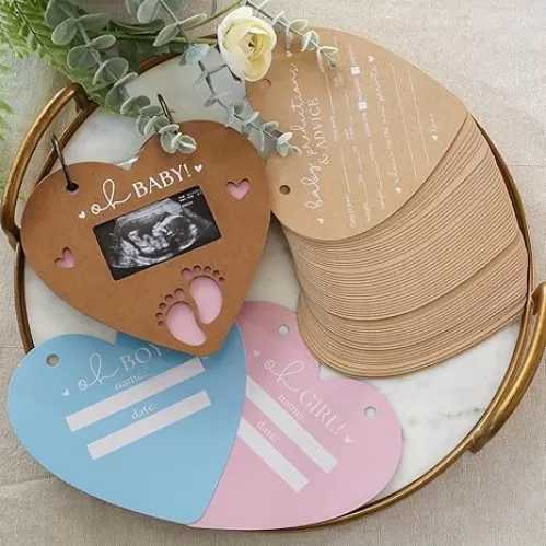 Kate Aspen Heart Shaped Baby Shower Prediction Card Book Keepsake, Advice Cards, Best Wishes, Baby Shower Decoration, Gender Neutral Baby Shower Game & Party Activity