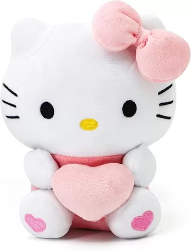 Kawaii Plush Toy with Love Piloow, Soft Cartoon Plush, Theme Party Favor, Birthday Gift for Girls Boys (Pink B)