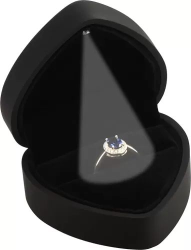LED Black Ring Box for Proposal, Wedding, Engagement, Birthday, Valentine