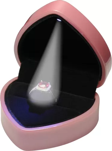 LED Pink Ring Box for Proposal, Wedding, Engagement, Birthday, Valentine