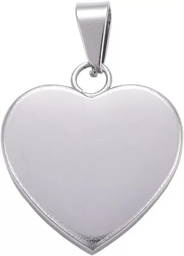LiQunSweet 10 Pcs 304 Stainless Steel Heart Shape Charm Blank Thick Tags Pendants for Valentine Gift Women Necklace Jewelry Accessories Making DIY Material 23mm (0.91 Inch)
