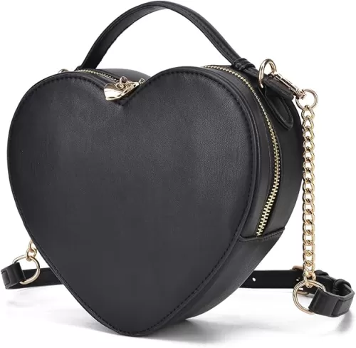 lola mae Heart Shape Satchel Crossbody Purse for women Zip Around Shoulder Bag