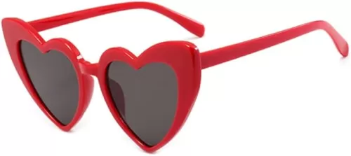 Love Heart Shaped Sunglasses for Women, Vintage Cat Eye Mod Style Retro Glasses