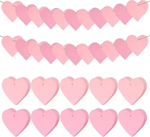 Lystaii 250pcs Heart Shape Paper Valentine Heart Confetti Blank Paper Tags Heart Cutouts Gift Tags for Party Favors Wedding Decorations Baby Showers Thank You Card Christmas Cards (Pink, Pink)