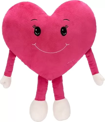 MaoGoLan Valentines Heart Plush Throw Pillow, Cute Pink Heart Doll Stuffed for Decorations, 11 inches Soft and Love Throw Pillow for Wife, Girlfriend, Boyfriend, Lover Gifts