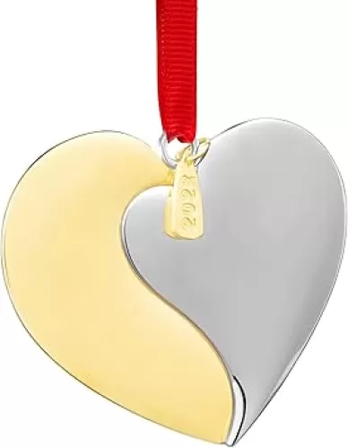 Nambe Our First Christmas Together Ornament - Heart-Shaped Keepsake for, Engraved Romantic Holiday Decoration, Unique Gift Idea - Symbol of Love & Commitment, Elegant Christmas Tree Ornament