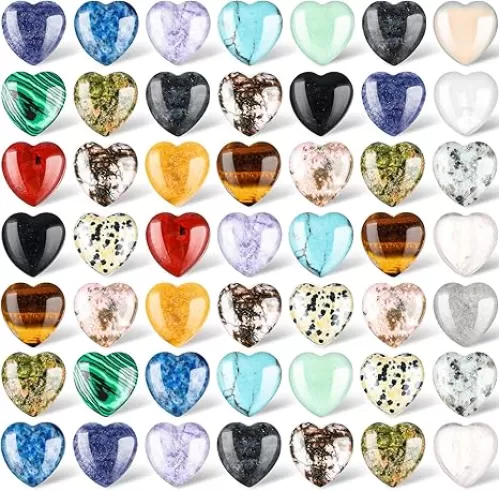 Nuenen 72 Pcs Natural Heart Shaped Crystal Stone 0.8