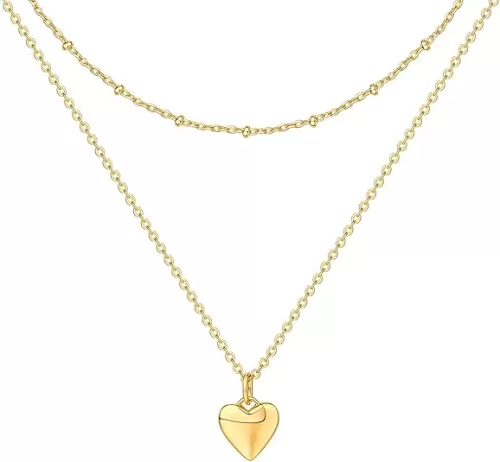 PAVOI 14K Gold Plated Layering Necklaces | Stylish Minimalist Design Pendant Necklaces | Butterfly, Heart, Lock, Evil Eye, Coin, Lightning Bolt, Circle, Cross Pendants for Women
