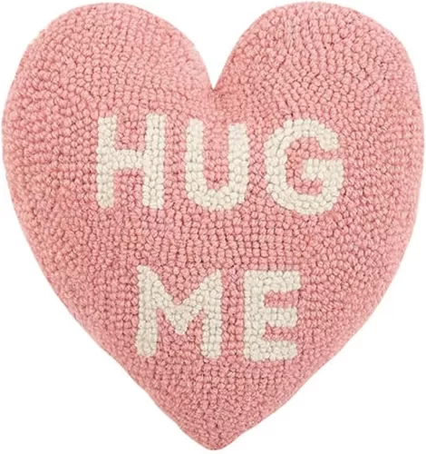 Peking Handicraft 30JES1588C10HT Hug Me Heart Shape Hook Pillow, 10-inch Length