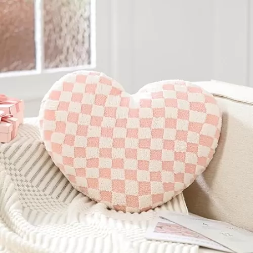 Pink Heart Pillow Large Heart Shaped Throw Pillow for Mother