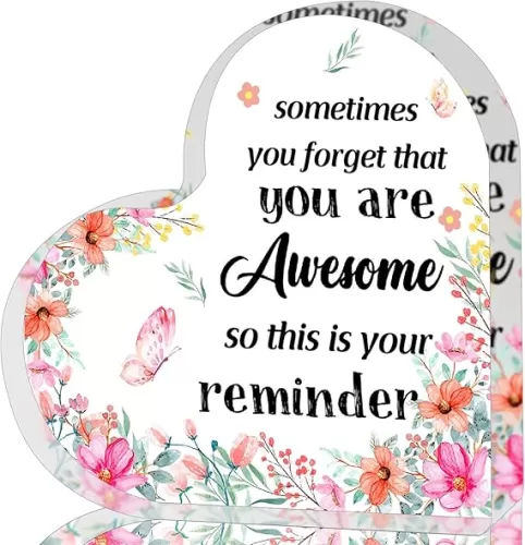 QUPT Appreciation Gifts for Women, Affirmations Heart Shape Acrylic Sign, Thank You Gifts, Graduation Gifts, Inspirational Gifts, Thank You Gifts For Women Nurse, Teacher, Boss, Coworker