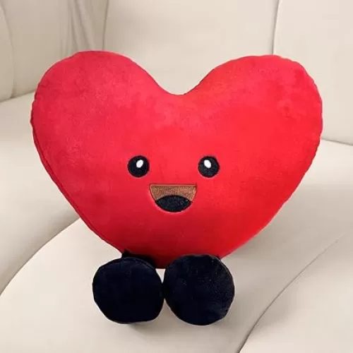 Red Heart Pillow Cute Heart Shaped Pillow Throw Pillows for Bed 15" Fluffy Decorative Pillows Wedding Decor, Women Girls Home Decoration