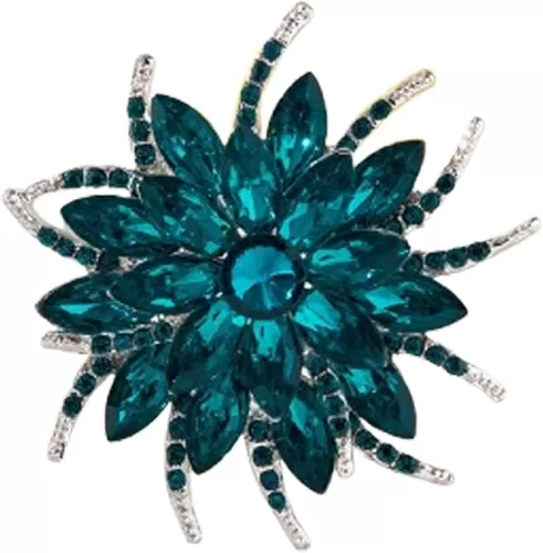 Rhinestone Sunflower Brooch Pin Red Pink Flower Brooch Stylish Crystal Brooch Elegant Clothing Hat Bag Accessories Jewerly for Women