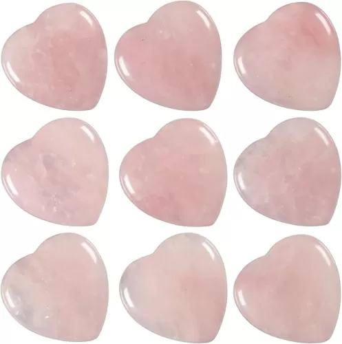 rockcloud 10PCS Heart Shaped Cabochons Flatback Stone, Natural Crystal Love Heart Flat Gemstone for DIY Jewelry Making, Art Project
