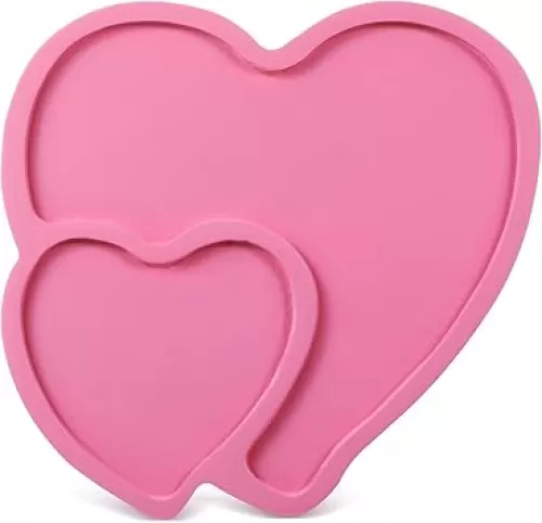 Rtteri Heart Shaped Plates Cheese Board Charcuterie Boards 9 inch Wood Serving Platters and Trays Salad Plate Dinner Plate Cake Plate Decorative Tray(Pink)