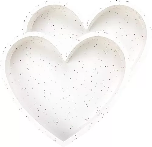 Silicone Heart Shaped Cake Pans 10 Inch Large Heart Cake Pan Nonstick Silicone Heart Molds for Baking (2 Pcs Set, Cream)