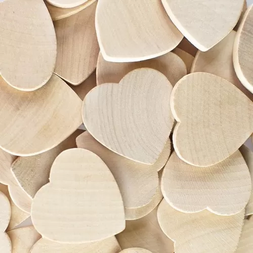 Super Z Outlet Round Heart Shaped Unfinished 1.3" Wood Cutout Circles Chips for Board Game Pieces, Arts & Crafts Projects, Ornaments (50 Pieces)