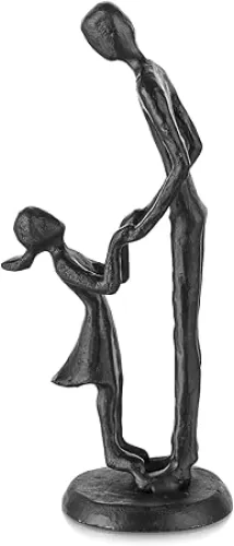Sziqiqi Figurines Gifts for Father - Dad Daughter Iron Statues Father Daughter Love Sculpture Decoration for Fathers Day Wedding Christmas Birthday Gifts for Dad for Son Husband