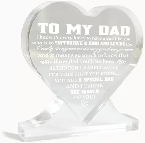To My Dad Gifts from Daughter Son, You Are A Special Dad, Heart-Shaped Acrylic Sign, Acrylic Heart Decor Sign, Acrylic Heart Gift, Appreciation Gifts for Father