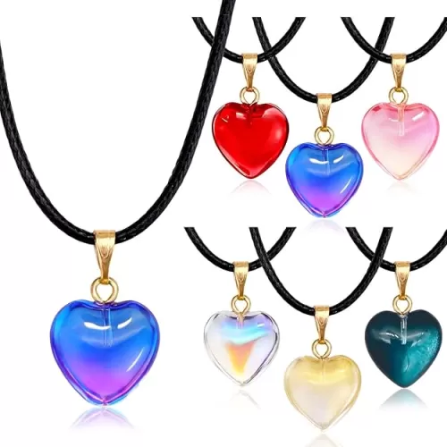 Valentine Gifts 24 Pack Colorful Heart Shaped Pendant Necklace Birthday Party Favors Goodie Bags Filler for Women Party Supplies Wedding School Classroom Rewards Exchange