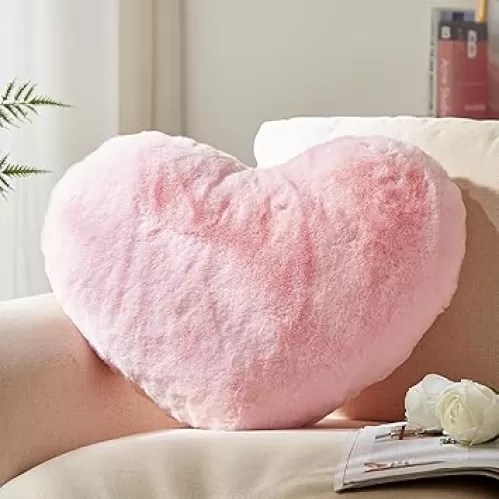 YRXRUS Heart Pillow, Pink Heart Pillows for Mother