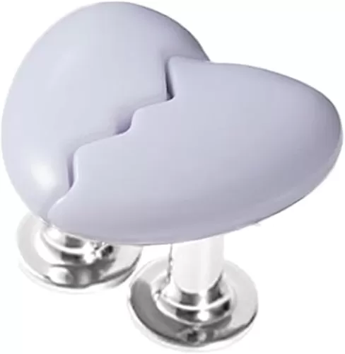 1 Pair White Cute Love Toilet Tank Button, Exquisite 2 in 1 Heart-Shaped Drawer Knobs, Toilet Flush Button Replacement for Home Bathroom Decor Toilets and Toilet Parts, Toilet Handle Kit
