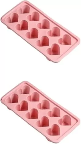 2 Valentine Day Heart-Shaped Ice Cube Mold Silicone Ice Making Mold Ice Cube Film Easy to Demould 10 Even Love Ice Cube Kitchen Supplies