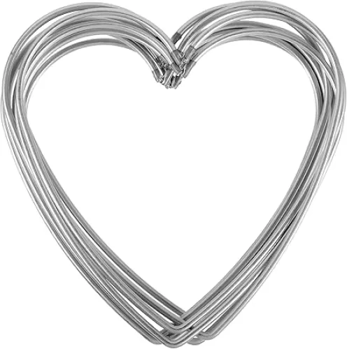 Amosfun 20pcs Heart Wire Wreath Form Macrame Rings Heart Wire Frame Christmas Wreath DIY Rings Dream Catcher Hoops Wire Wreath Crafts Supply