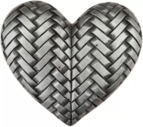 Artisan Woven Heart Cabinet Knob, Antique Pewter