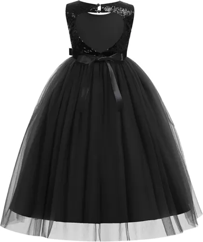 Baby Girl Princess Valentine’s Day Sequins Heart Tulle Pageant Dress for Birthday Baptism Party Wedding Communion Dance Gown