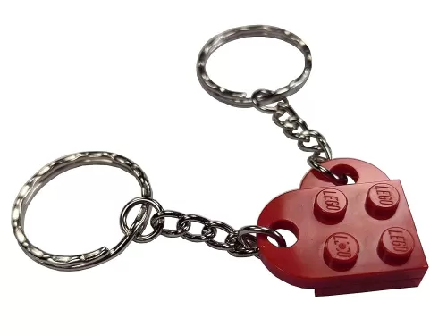 Basic LEGO Brick Heart Keychain Set (Set of 2) - 18 colors mix/match